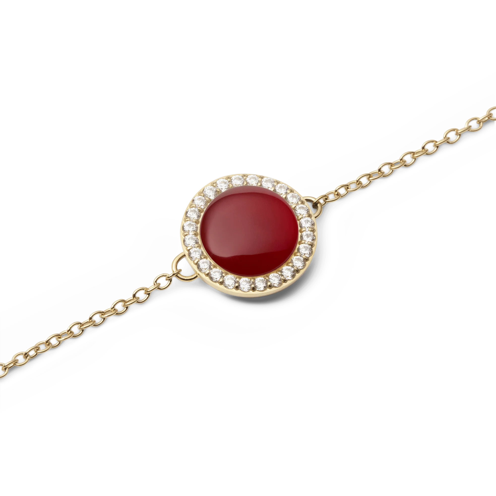 Audrey Bracelet Red Agathe Gold - Image 3
