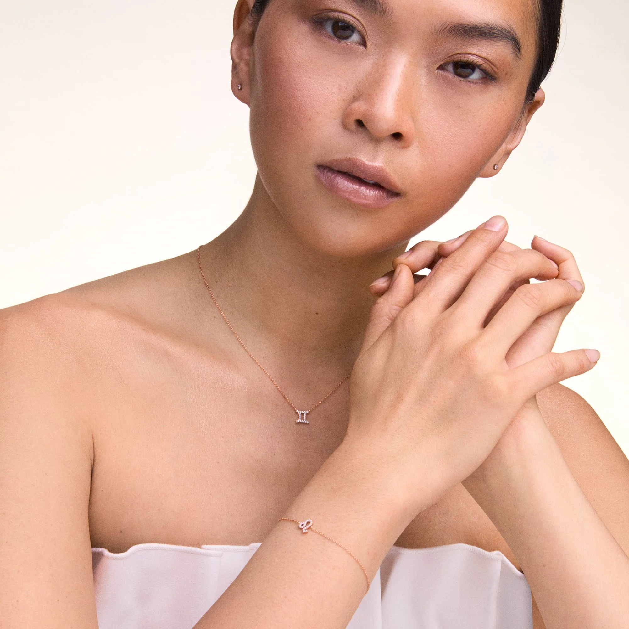 Crystal Zodiac Chain Necklace Gold - Image 38