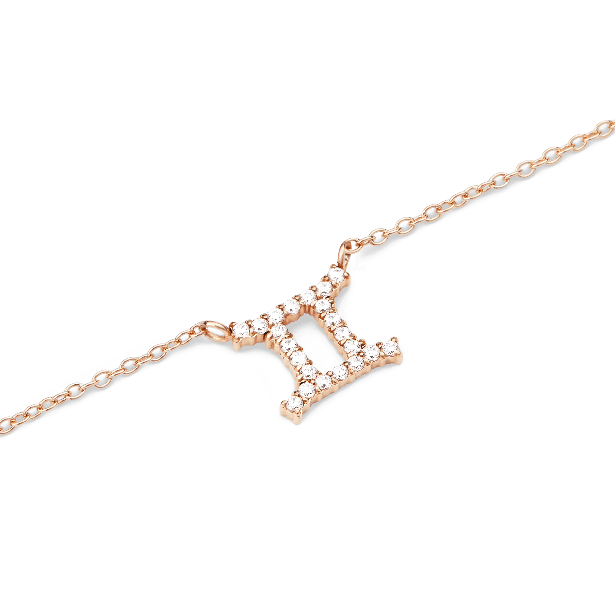 Crystal Zodiac Chain Necklace Rose Gold - Image 38