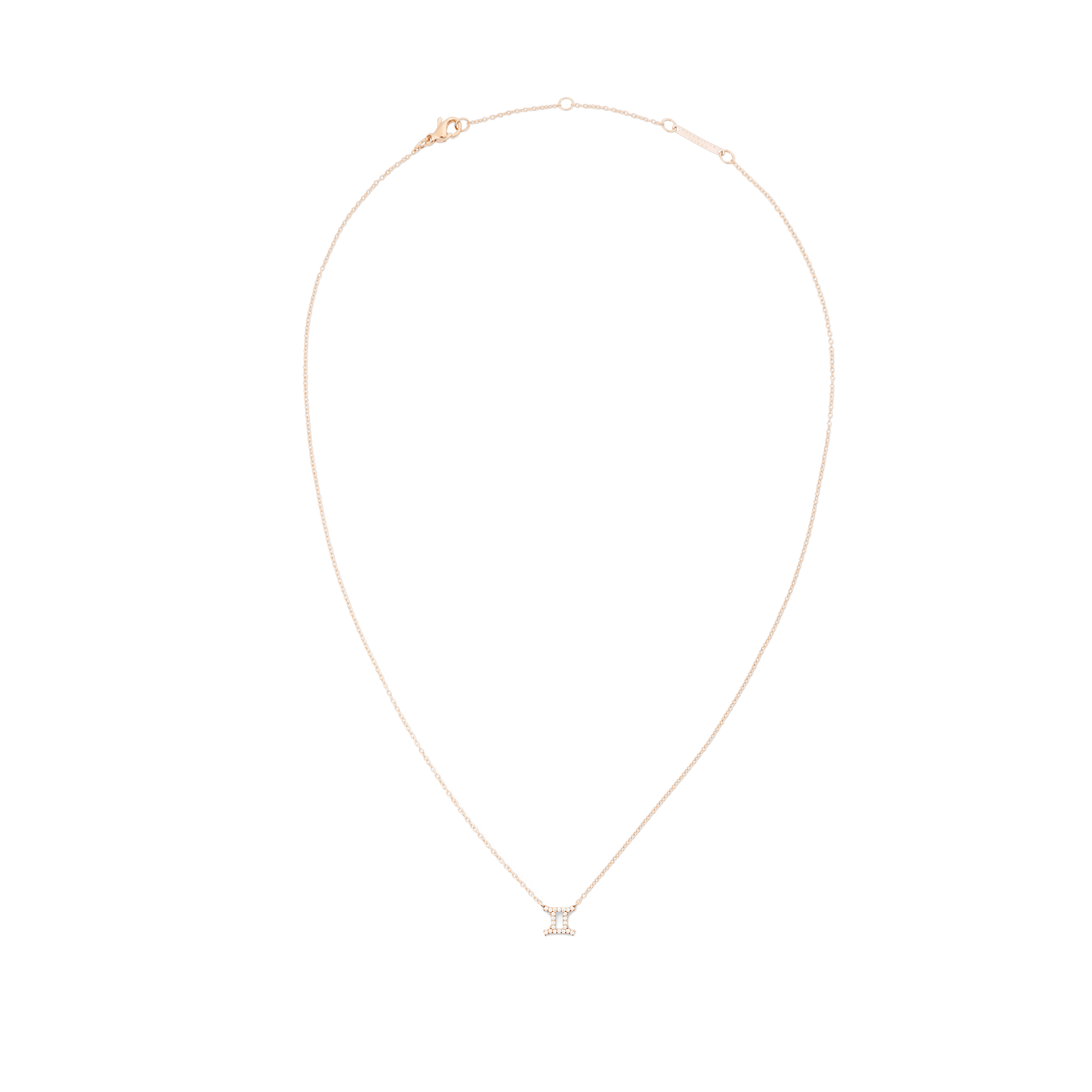 Crystal Zodiac Chain Necklace Rose Gold - Image 40