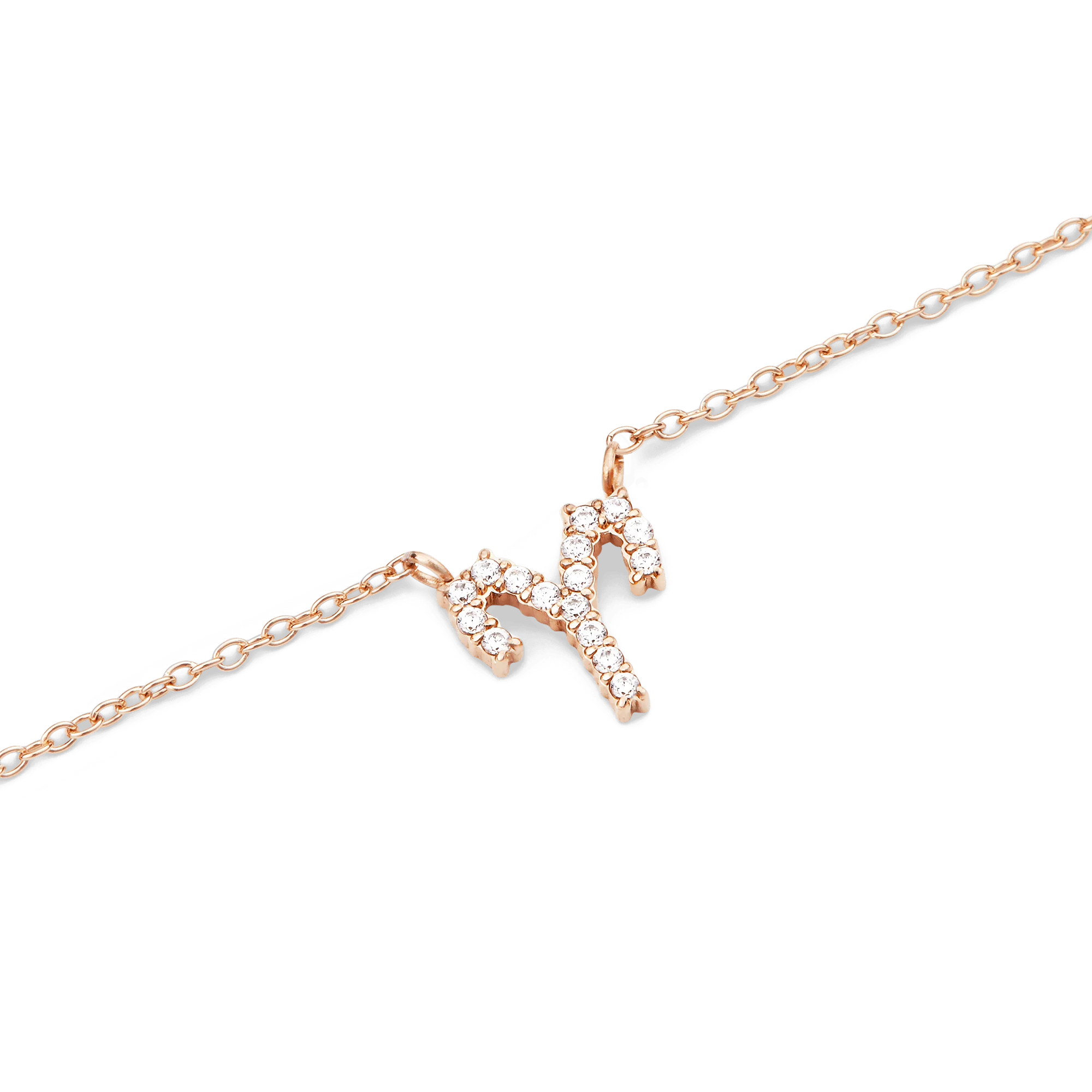 Crystal Zodiac Chain Necklace Rose Gold - Image 46