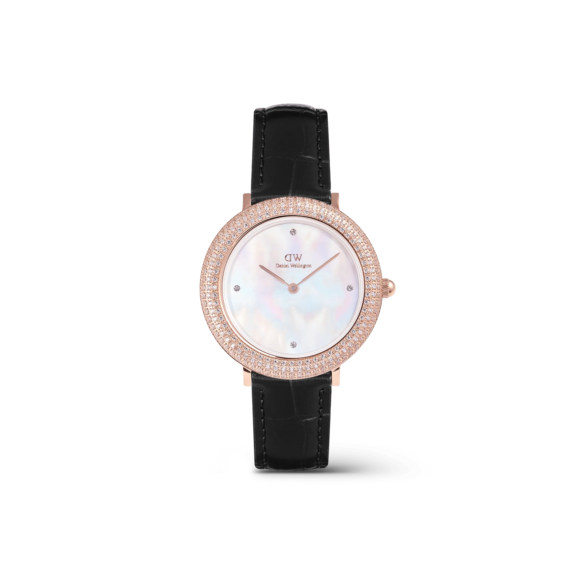 Crystalline Bezel Black Croc Rose Gold - Image 7